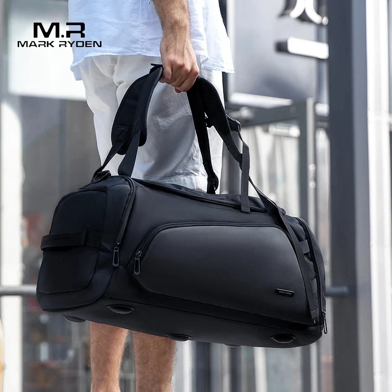 Mark Ryden-Mala de Viagem Impermeável Masculina, Bolsa Preta, de Grande Capacidade, Mochila de Viagem Multifuncional Casual Crossbody