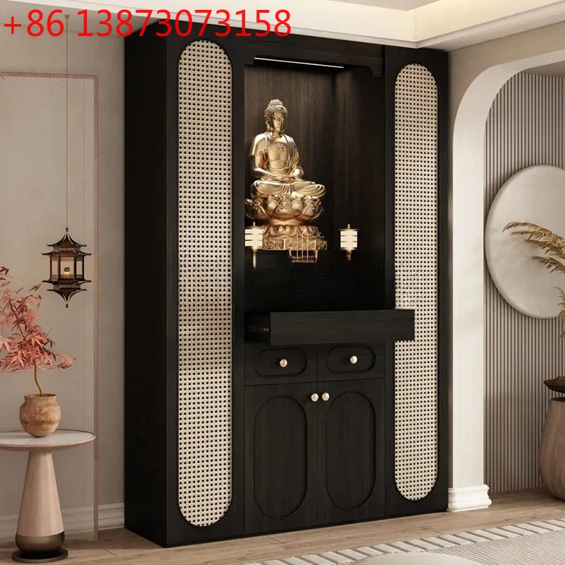 Buddhist shrine, household God of Wealth offering table incense table