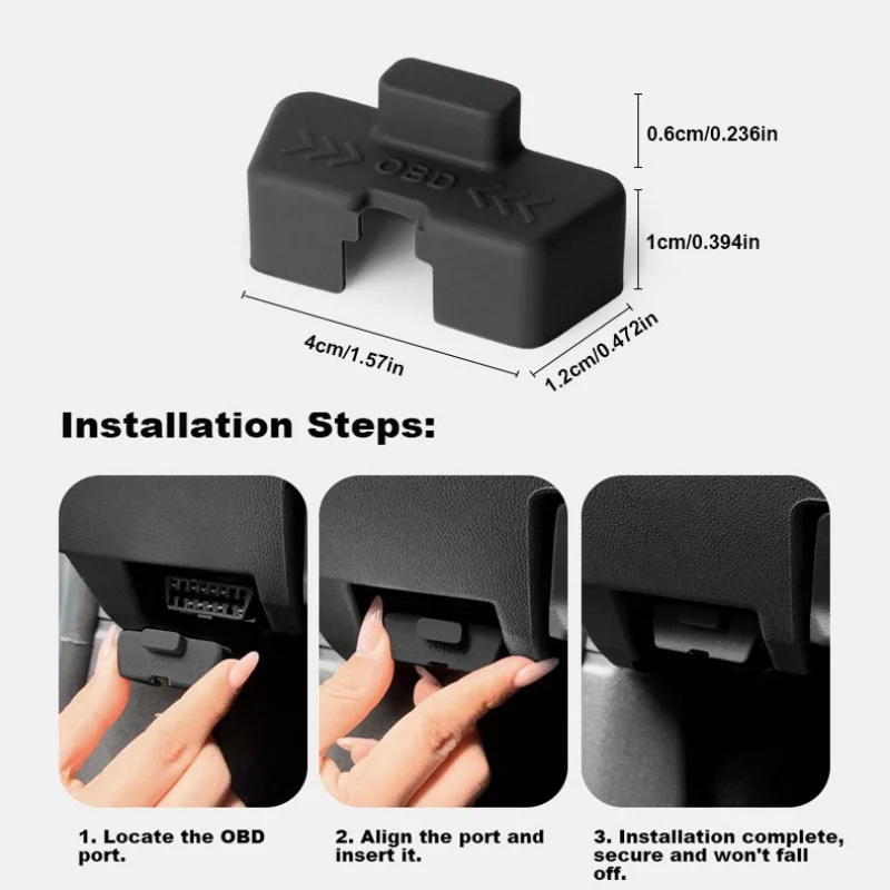 Universal Car OBD Port Cover  Silicone Waterproof Rust-proof Antifouling OBD Port Lock Protective Sleeve Dust Car Accessories