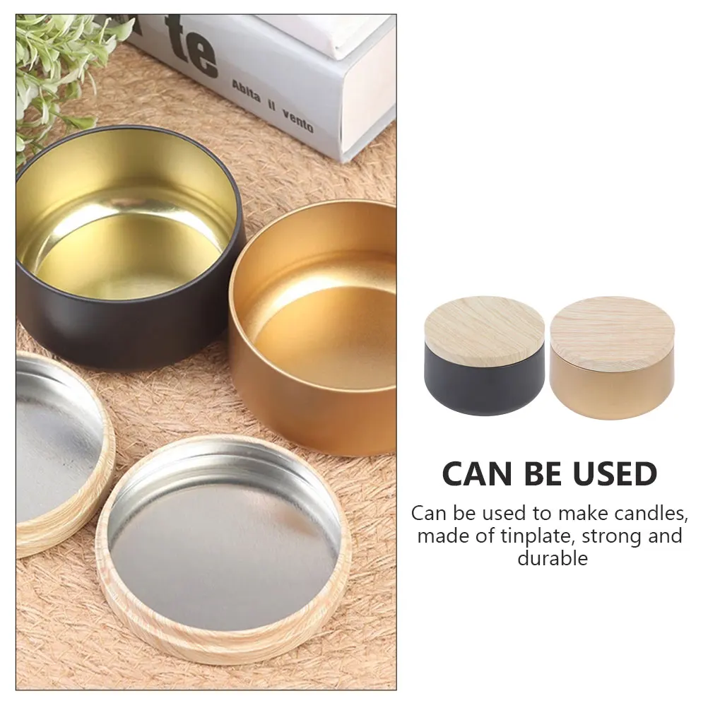 

2pcs Soy Wax Jars Delicate Tinplate Storage Round Sundries Jars Jewelry Organizer Gift Box Diy Making Kit