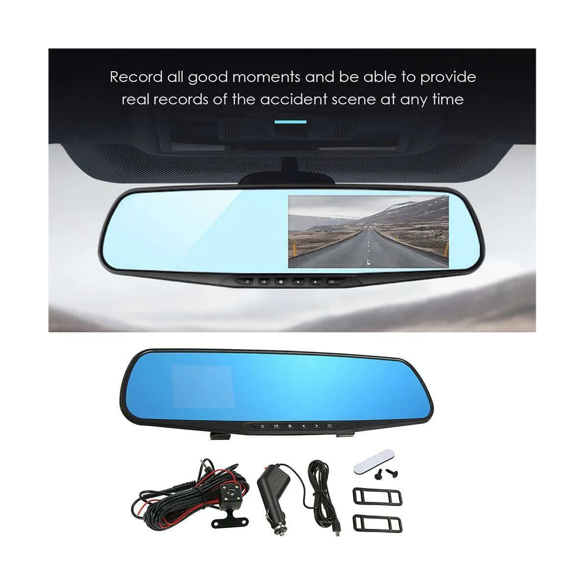 Car DVR Rearview Mirror Car Recorder HD Video Recorder Back-Up Camera