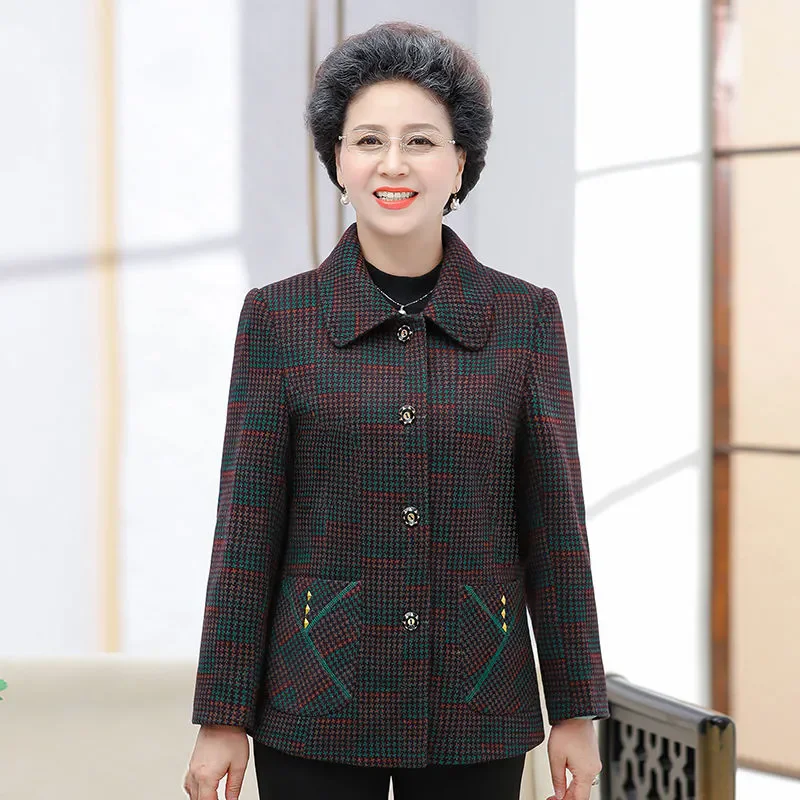 

Spring Autumn Thin Jacket Outerwear Women New Chic High-End Laps Tops Fashion Elegant Loose Plaid Long Sleeve Trenchcoat Clothes