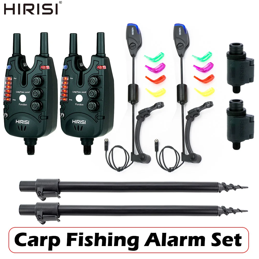 Hirisi B150 Karpfenangel-Bissanzeiger-Set: Bissanzeiger + Swingere + Banksticks, Einstellbare Lautstärke, Ton und Empfindlichkeit, Karpfen-Bissindikator