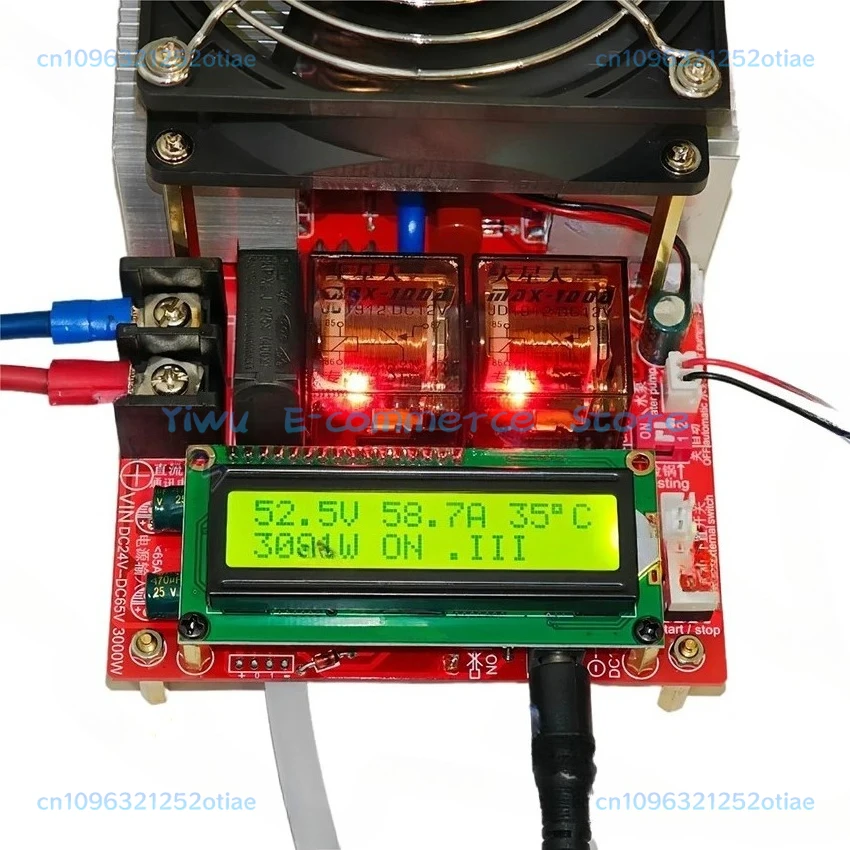 3000W 55A ZVS High Frequency Induction Heater Module Flyback Driver Heater Good Heat Dissipation + Coil +pump +Power Adapter