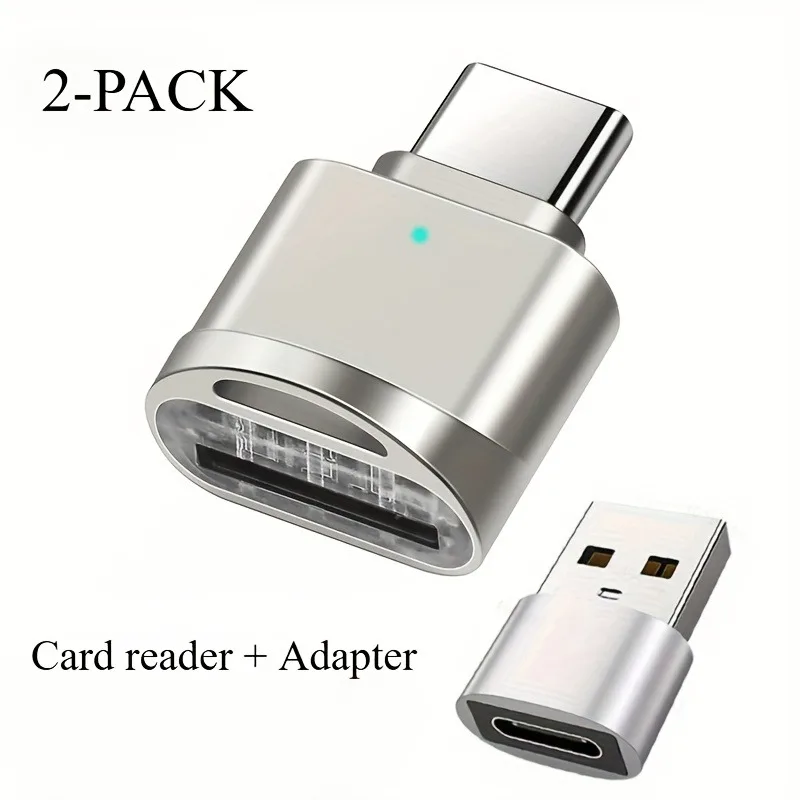 kit-com-2-leitores-de-cartao-usb-c-tf-e-adaptador-usb-c-para-usb-a-leitores-de-cartao-de-memoria-tipo-c-usb-otg-para-iphone-16-15-galaxy