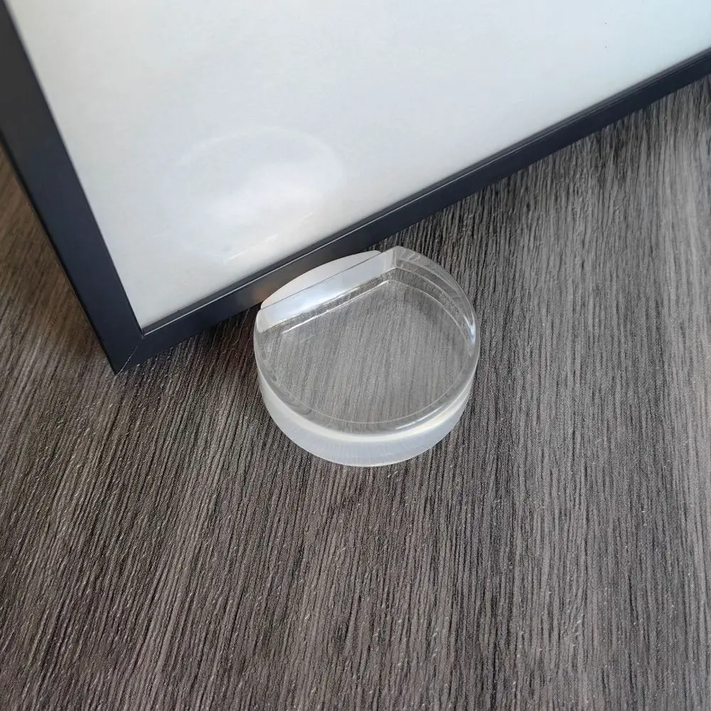 Self Adhesive Transparent Door Stopper Non Perforated Light Weight Silicone Door Stop D Shape Invisible Door Block Door