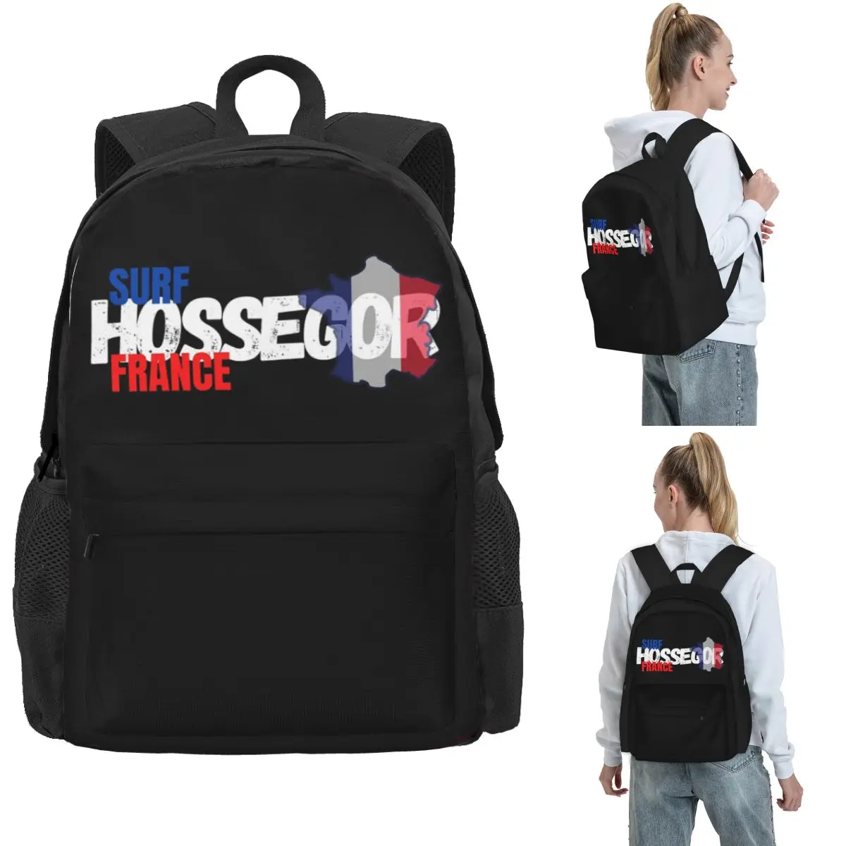 

Hossegor France Surf Backpack Hot Sale Daypack Large Capacity Kids BookBag School Bag Shoulder Bags for Men Women