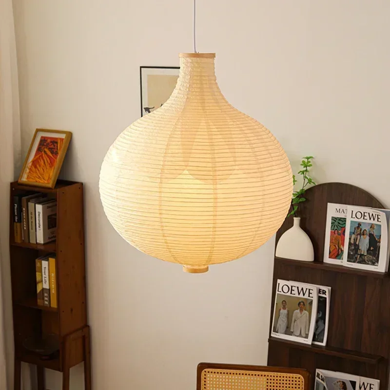 Led Pendant Light Japanese Paper Round Ball Living Room Bedroom Chandelier Home Decoration Hanging Lamps Lustre Fixtures