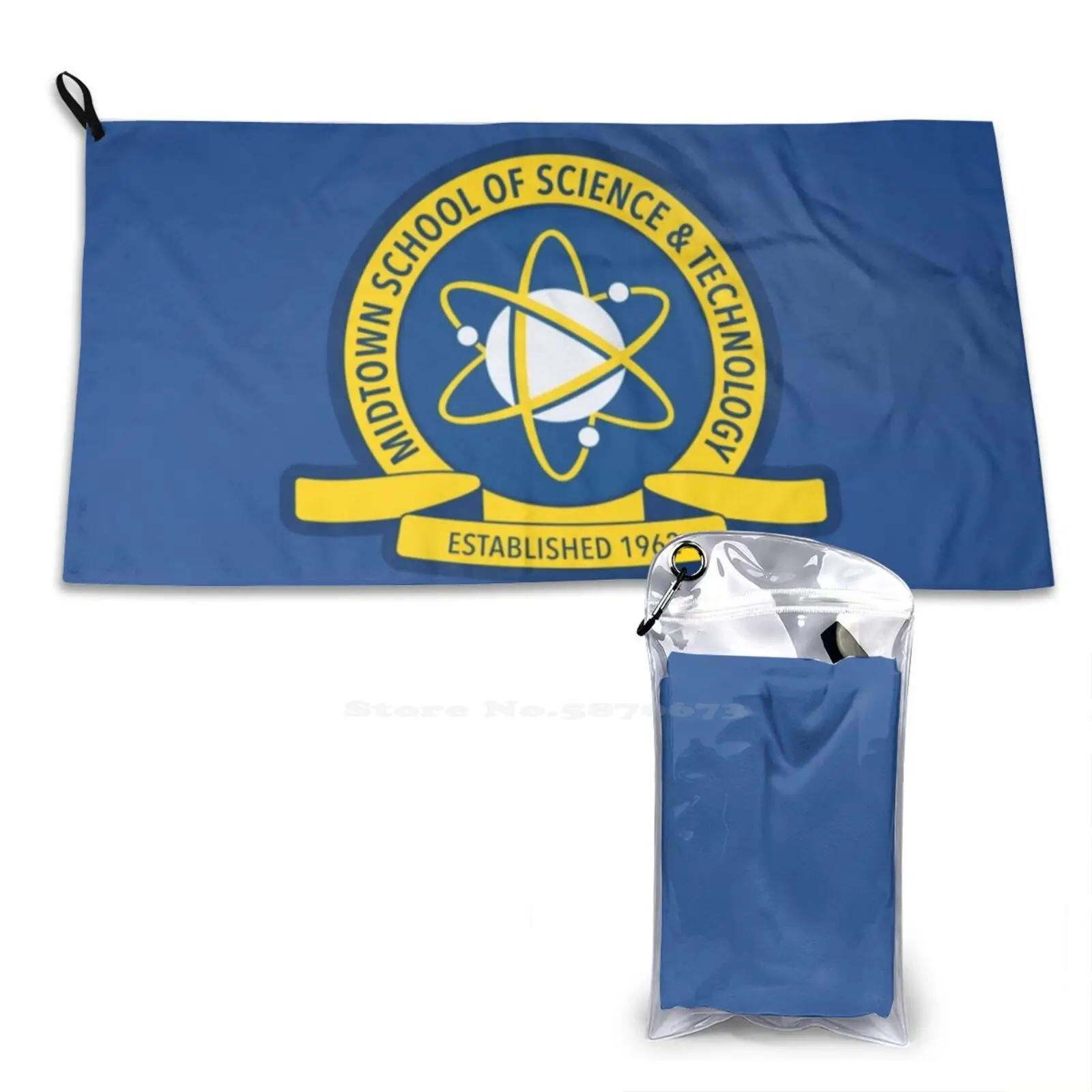 Midtown School Of Science And Technology Emblem Soft Towel Quick Dry Sport Beach Towel Midtown School Of Science And Technology