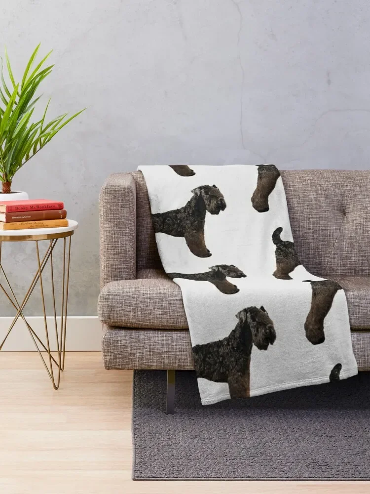 Kerry Blue Terrier Throw Blanket Nap Hair For Decorative Sofa Blankets