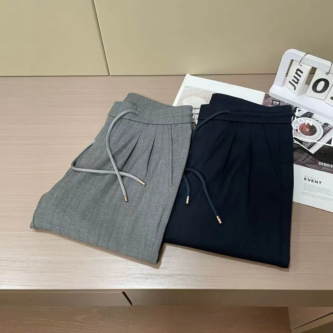 

BC Italian Old Money Style Men's Drawstring Straight Casual Pants