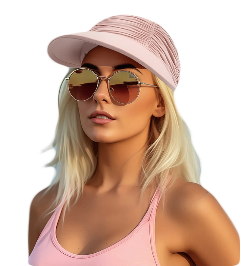 New Adjustable Woman Visor Hat Anti-UV Wide Brim Sun Hat Easy To Carry Travel Caps Fashion Beach Summer Sun Protection Hats