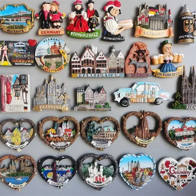 Imanes de Alemania Berlín Munich Hamburgo Stuttgart Frankfurt Kölner Bremen Schwarzwald Oktoberfest imanes para refrigerador pegatina