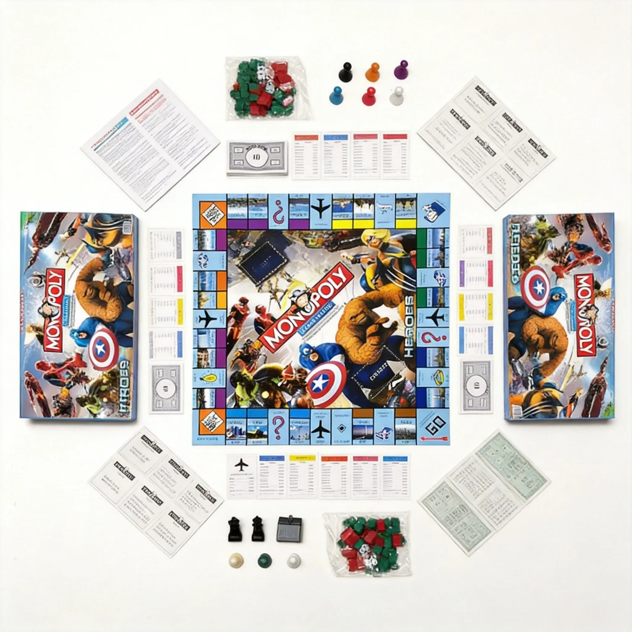 Jeu de société Marvel Heroes Monopoly Global Village - Jeu familial de stratégie pour collectionneurs de qualité supérieure