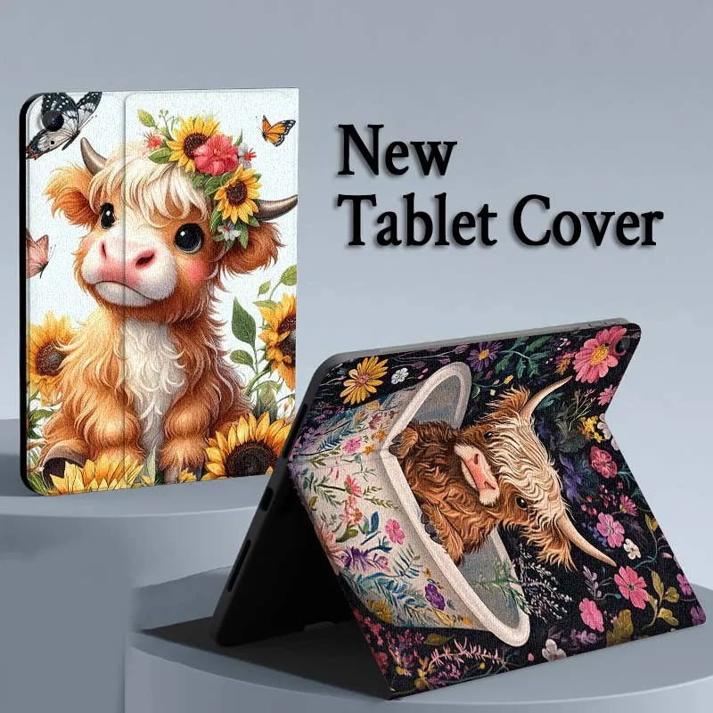 

Cartoon Anime Cow Pattern Tablet Case For Samsung Galaxy Tab A A7 A8 A9 A11 S6 S11 Lite Plus 10.1 10.4 10.5 Inch