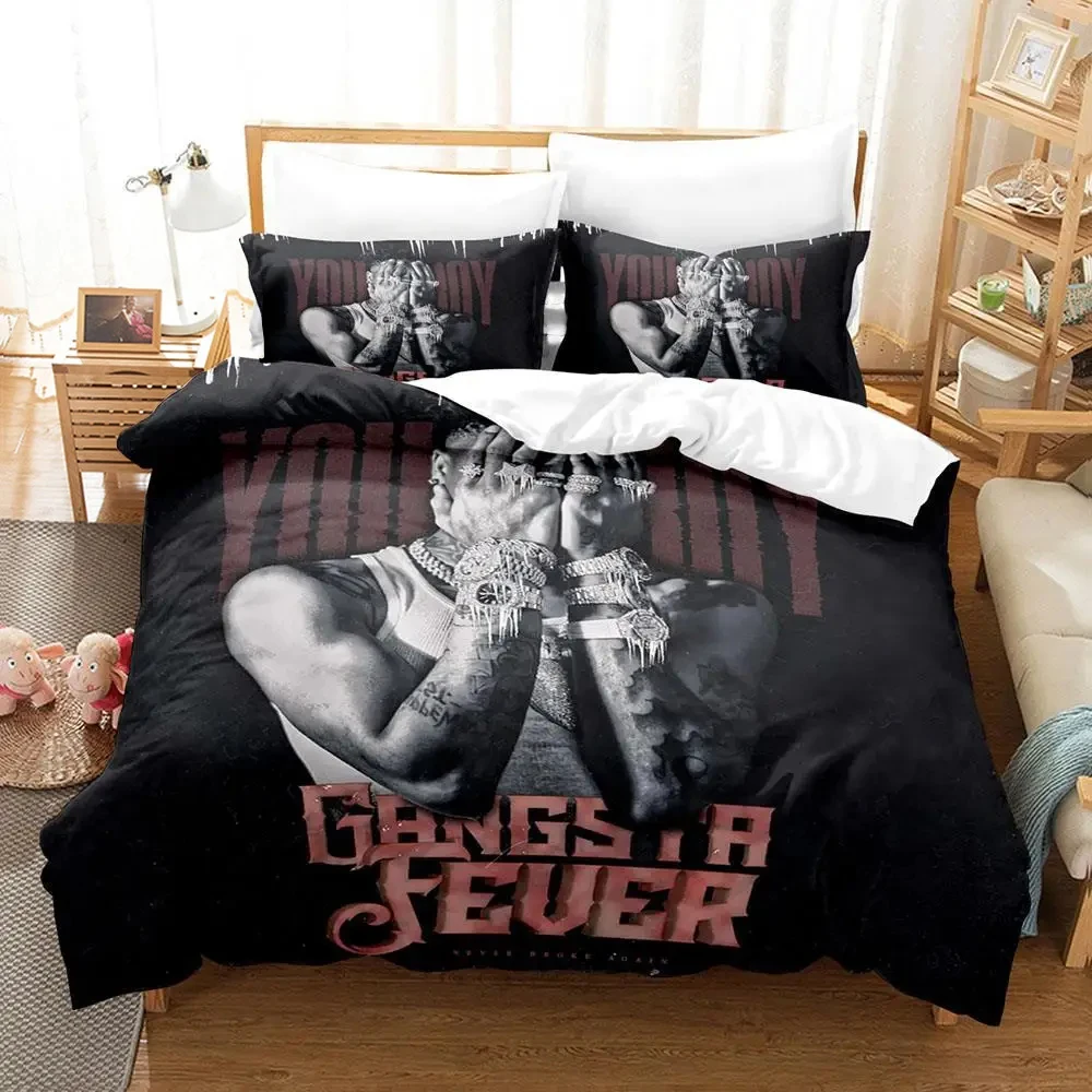 Rap YoungBoy Never Broke Again Bedding Set Single Twin Full Queen King Size Aldult Duvet Cover Sets for Boys Bedroom 3D Print