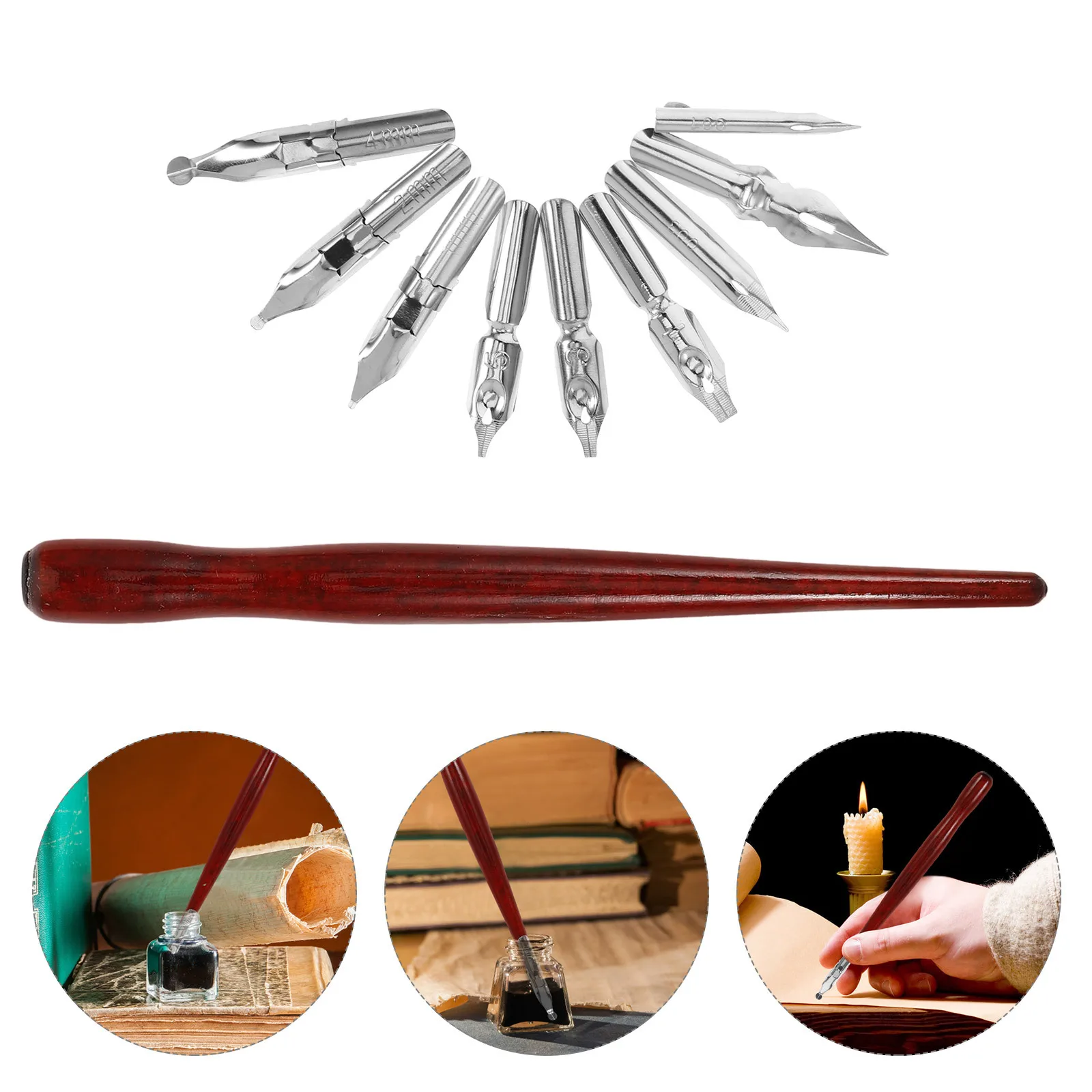 

1Set Dip Pen Set Bent Tip Multi-Function Calligraphy Pen Rod Nibs for Decorative Drawing Dip Pens Calligraphy Pens