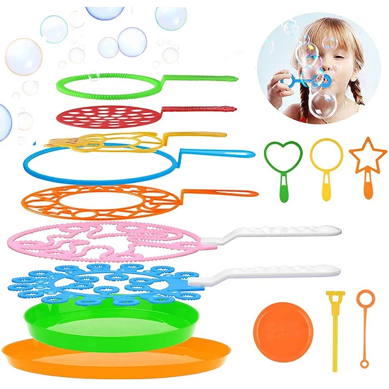 

MARQ 15PCS Big Bubbles Wand Kit for Kids Creative Bubble Making Toy Colorful Bubble for Outdoor Activity & Party