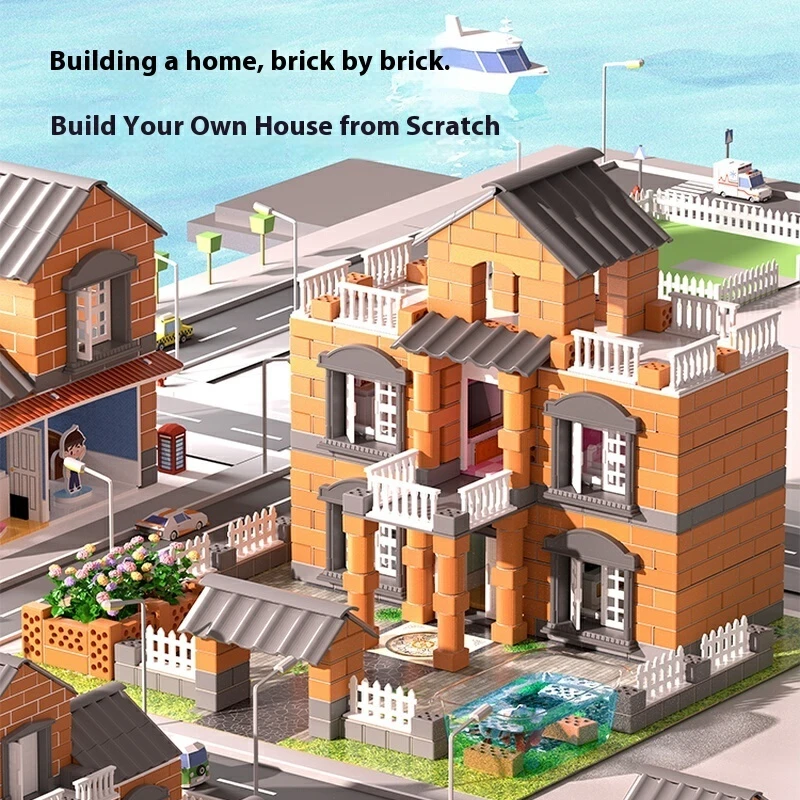 

Настенная игрушка для здания Мейсона, настоящие кирпичи, голова 61, детский день, конструкция, ручная работа, мини-цемент «сделай сам»