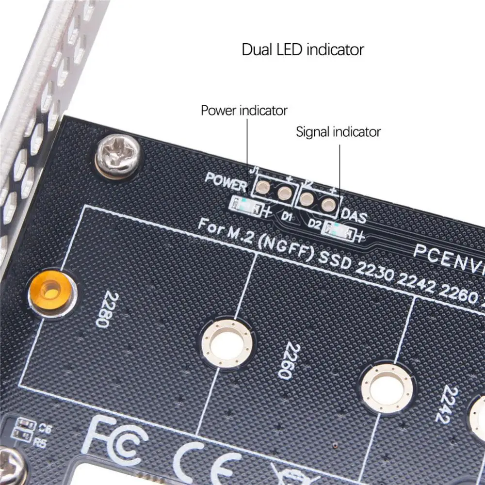 PCIE para M2 SSD NVME Placa de Expansão, M.2 NVME para PCI-E 4X M.2 NVME SSD para Placa Adaptadora PCIE, PCI Express X4 X8 X16