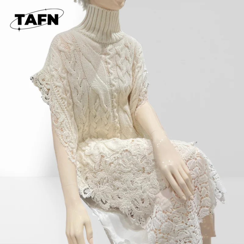 Suéter de mistura de caxemira macia para mulheres, luxuoso e confortável para outono e inverno, confortável e perfeito para camadas AJ1013