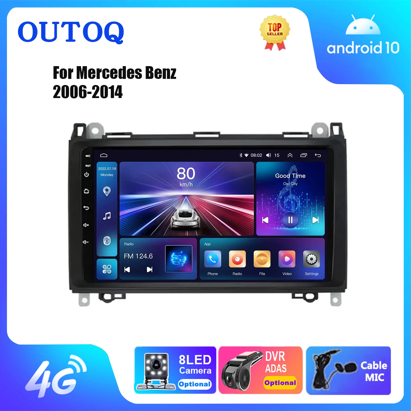 

for Mercedes/Benz W169 W245 W639 W906 Sprinter B160 B170 B200 Android 13 Car Radio Multimedia Player Carplay Navigation GPS 2din