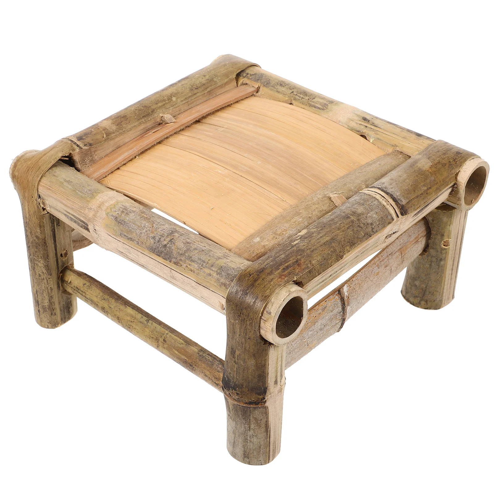 대나무 스툴 작은 낮은 발판 가볍고 안정적인 욕실 주방 발 씻기용 의자 대나무 식물 받침대