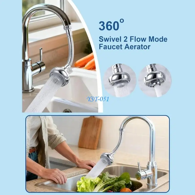 E15A Universals Kitchen Faucet Extenders Adapter 360° Swivels Faucet Aerator For Kitchen Sink Attachment Easy to Install