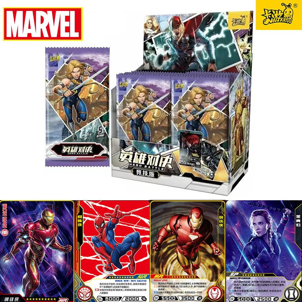 

2023 New Genuine Marvel Series Cards Iron Man Thor Hero Duel Rare Limited Edition SSR Collection Flash Cards Board Game Toy Gift