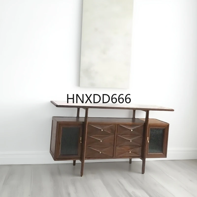 New Chinese black walnut solid wood side cabinet