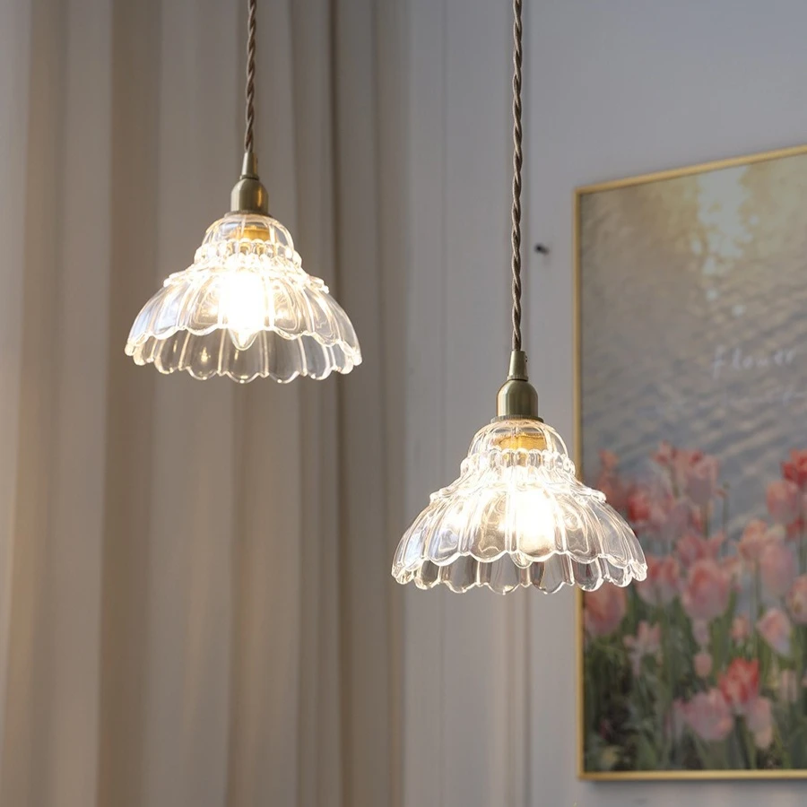 

Nordic Japanese Minimalist Chandelier Restaurant Bar Bay Window Bedside Lamp Cafe Bell Glass Lamps