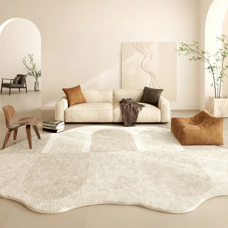 

Cream Style Bedroom Decor Anti-slip Carpet Irregular Shapes Carpets for Living Room Thick Plush Lounge Mat Fluffy Soft Study Rug