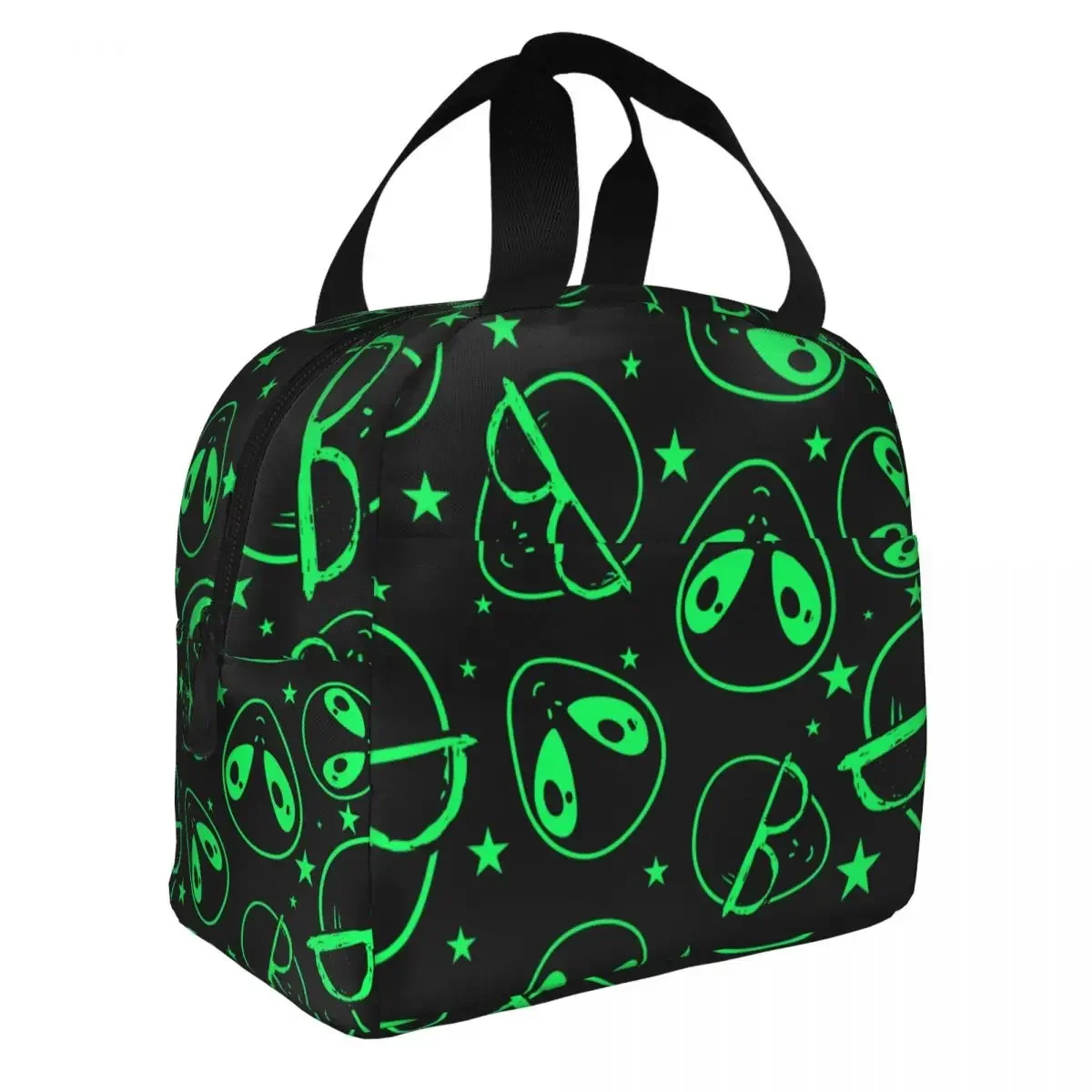 Alien Lunch Bag Portable Insulated Canvas Cooler Thermal Picnic Lunch Box for Women Girl