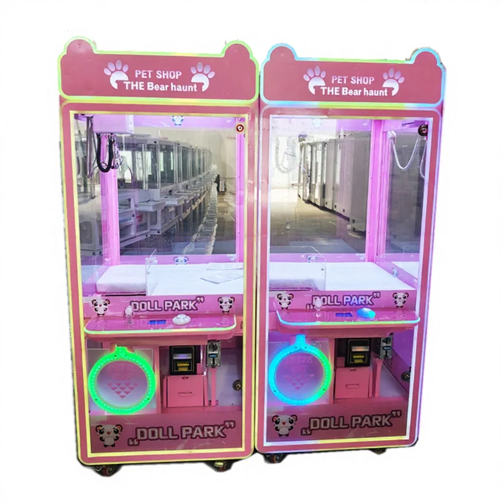 

Игровой автомат-кран Pink Panda Dollhouse с монетоприемником, для плюшевых игрушек, с купюроприемником, настраиваемая модель 145 US