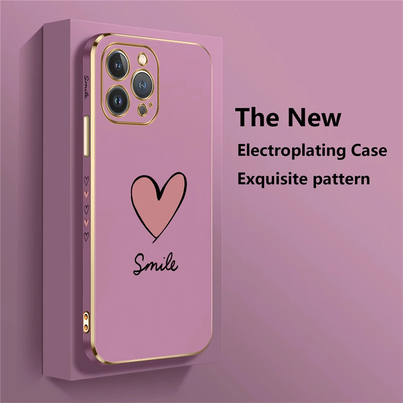 Case For iPhone 16 Pro Silicone Cover For Iphone 16 Plus Love Heart Pattern Funda For Iphone 16 Pro Max Shockproof Back Capa