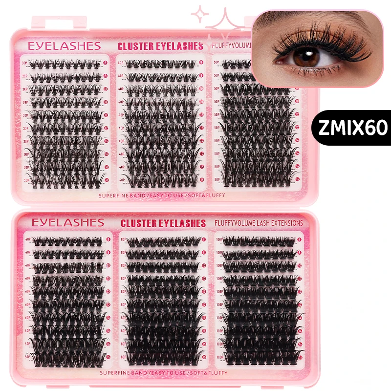 DIY Manga Spiky Cluster Wimpernverlängerungen, Natürliche Mega-Volumen Einzelne Vorgeschnittene Segmentierte Wimpern für Augen-Make-up zu Hause – Detail 12