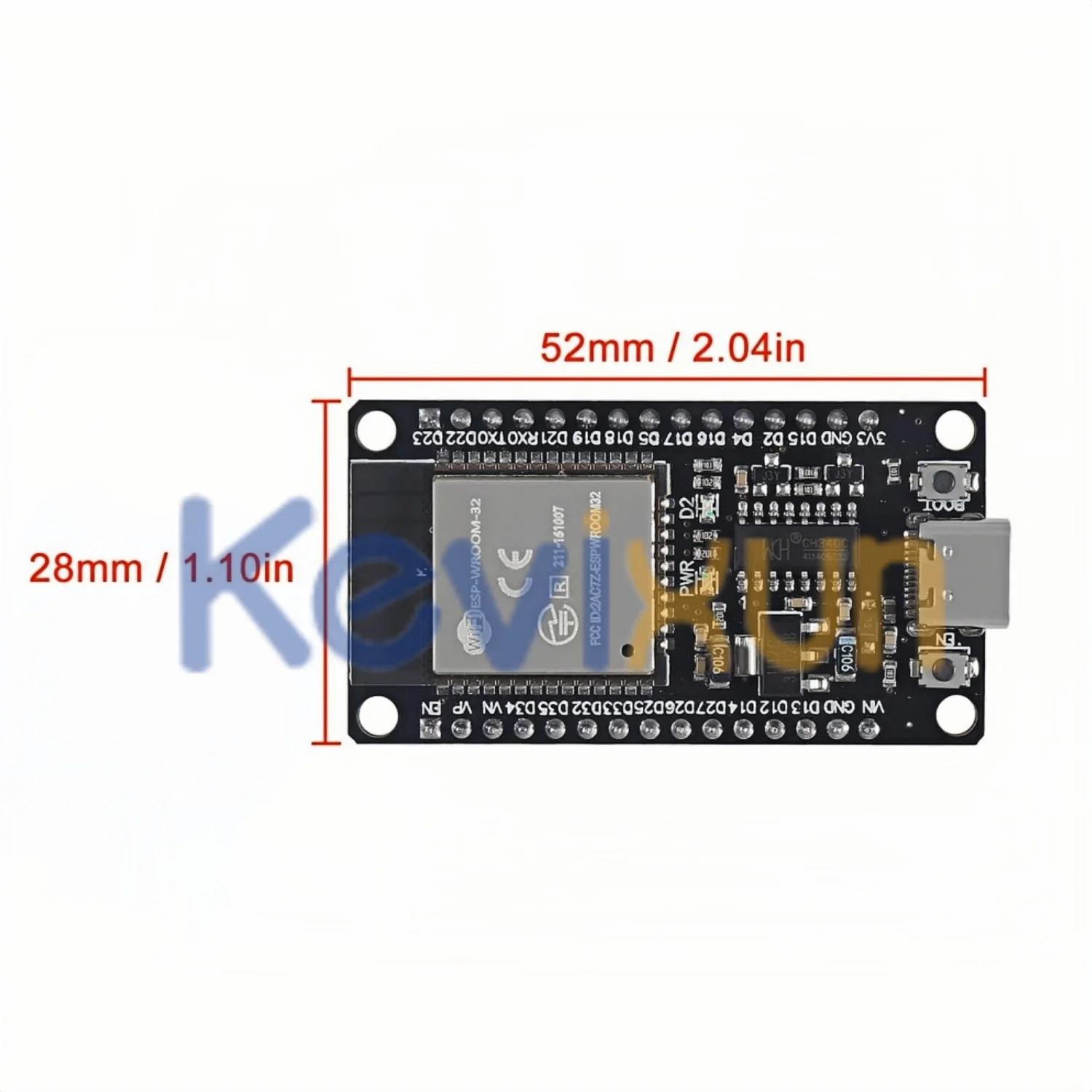 ESP32 WROOM-32 Development Board TYPE-C CH340C/ CP2102 WiFi+Bluetooth Ultra-Low Power Consumption Dual Core Wireless Module