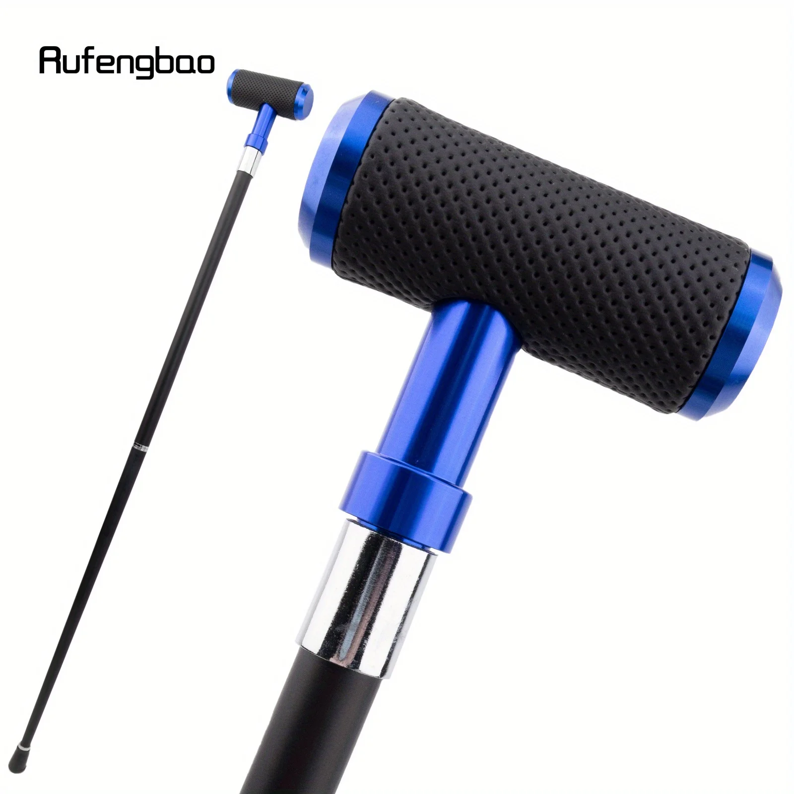 blue-leather-cylinder-silver-cane-fashion-stage-cane-decorative-stick-decorative-cosplay-and-parties-for-cosplay-party