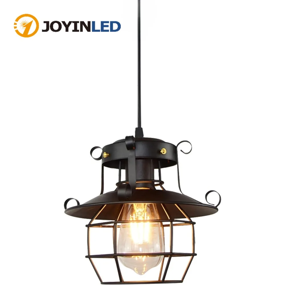 

Retro Iron Black Cage Shade Chandelier Light Fixture E26/E27 Metal Hanging Lamps Antique Vintage Ceiling Lighting for Home Decor