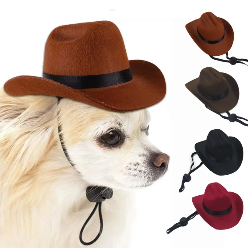 

British Pet Dog Hat Star Cowboy Hat Pet Supplies Adjustable Dog Costume Top Hat Headwear Dogs Caps Pet Sun Hats for Cats