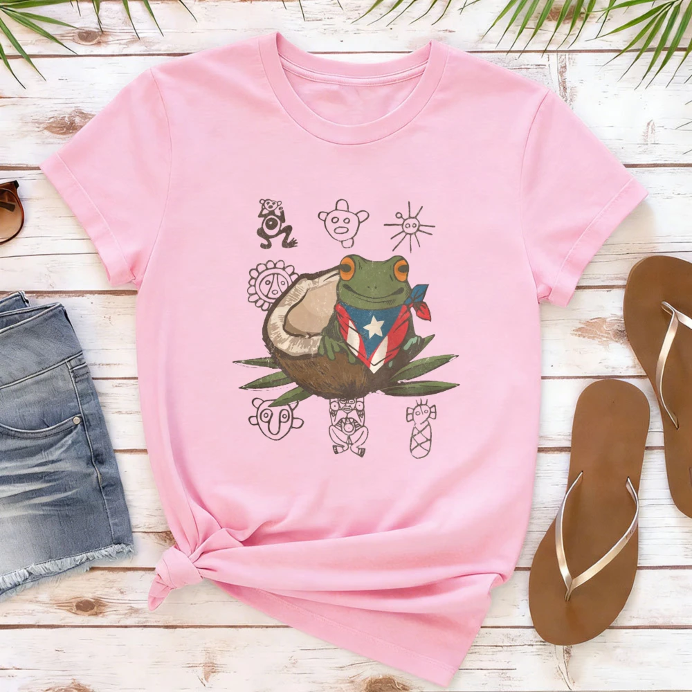 Puerto Rico Taino T-Shirt Coqui Frog Shirt Taino Symbol Tee Boricua Taino Sun Shirt Puerto Rico Men Women Unisex Tee Cotton Tops