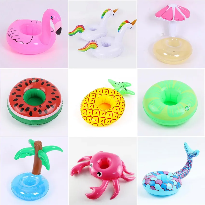 New Flamingo Coco Cup Holder Beverage Boats Phone Stand Floating Inflatable Pool Float Cup Holder Summer Beach Party Supplies