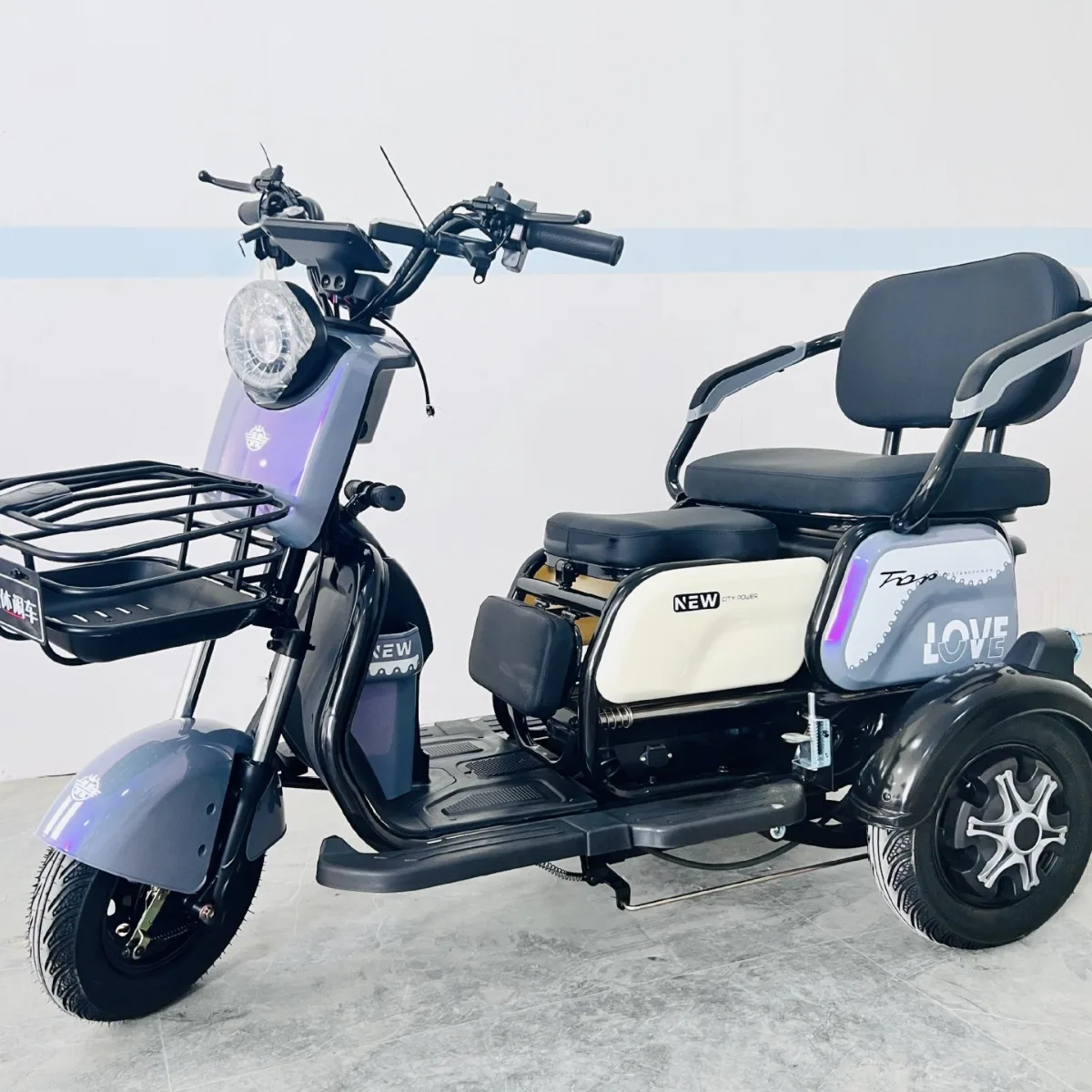 

12 Tube Controller Electric Tricycle 60V 500W Folding Passenger-Cargo Electric Tricycle