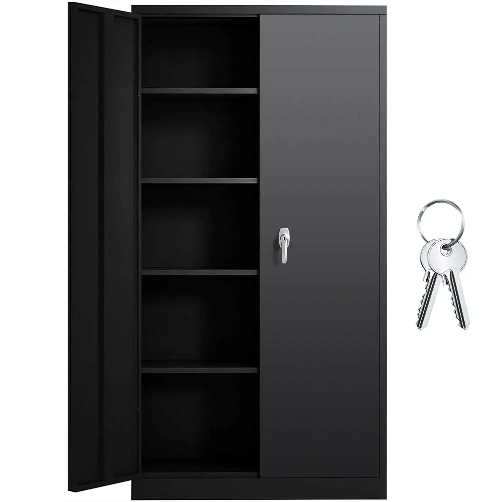 

Easy Assemble Steel Storage Document Filing Cabinet with Metal Factory Storage Cupboard, Adjustable Shelf, Double Door