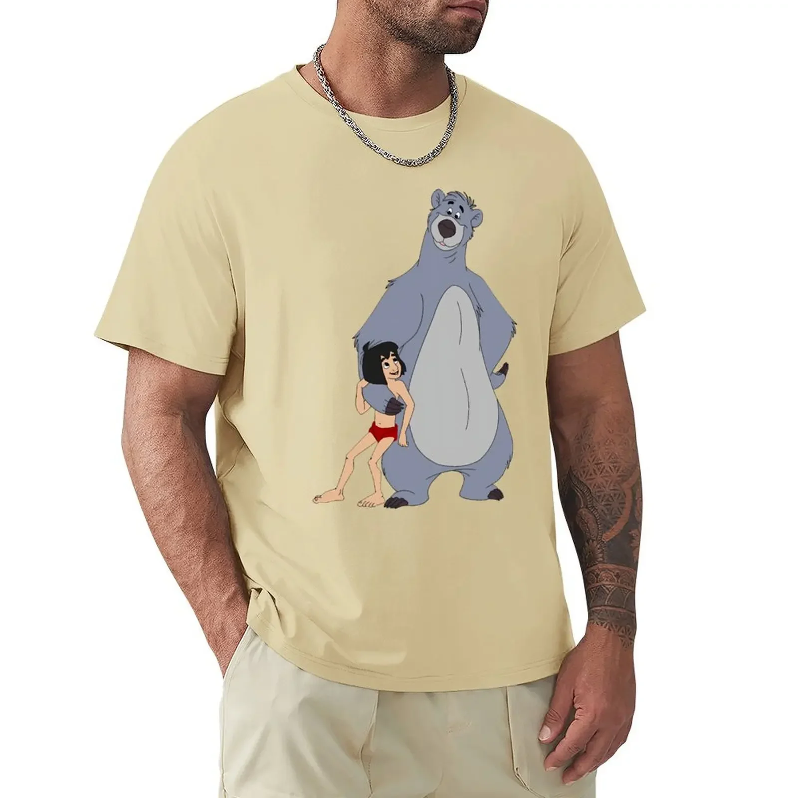 Baloo - Baloo & Mowgli The Jungle Book TShirt summer top sublime mens tall t shirts new in tops & tees Short Sleeve Round Collar