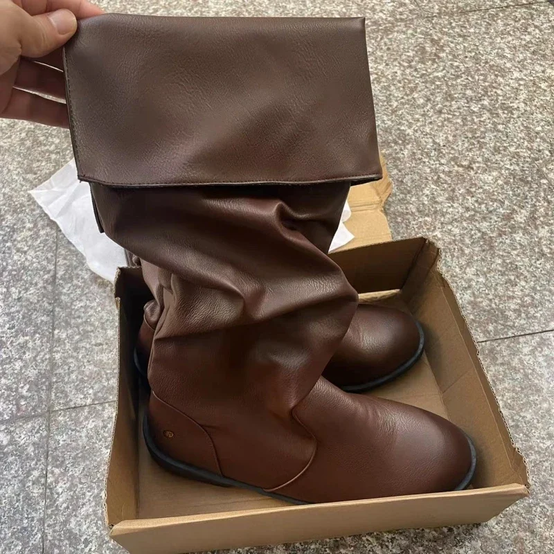 Medieval Men's PU leather boots Renaissance vintage flat retro large size shoes footwear