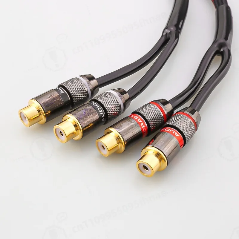 Fever single lotus to double lotus female head audio cable RCA one point two male to female audio amplifier cable