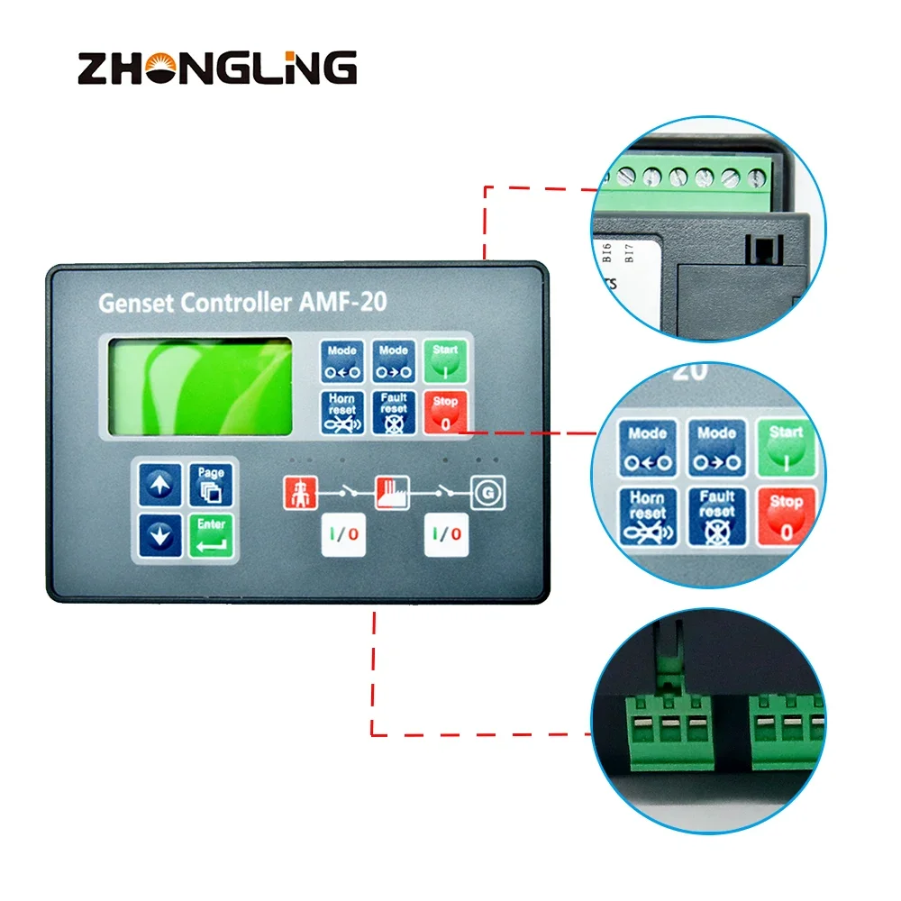 Generator Parts AMF25 AMF20 MRS10 Diesel Intelligent Generator Set Controller Generator Control Panel Part & Accessory