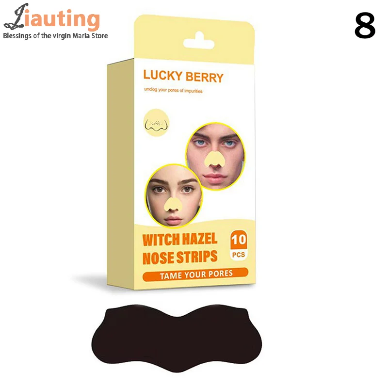 10 Stuks Bamboe Houtskool Mee-eter Verwijderen Neusmasker Diepe Reiniging Porie Acne Strips Neusverzorging Patch Gladde Huid Beauty Tool