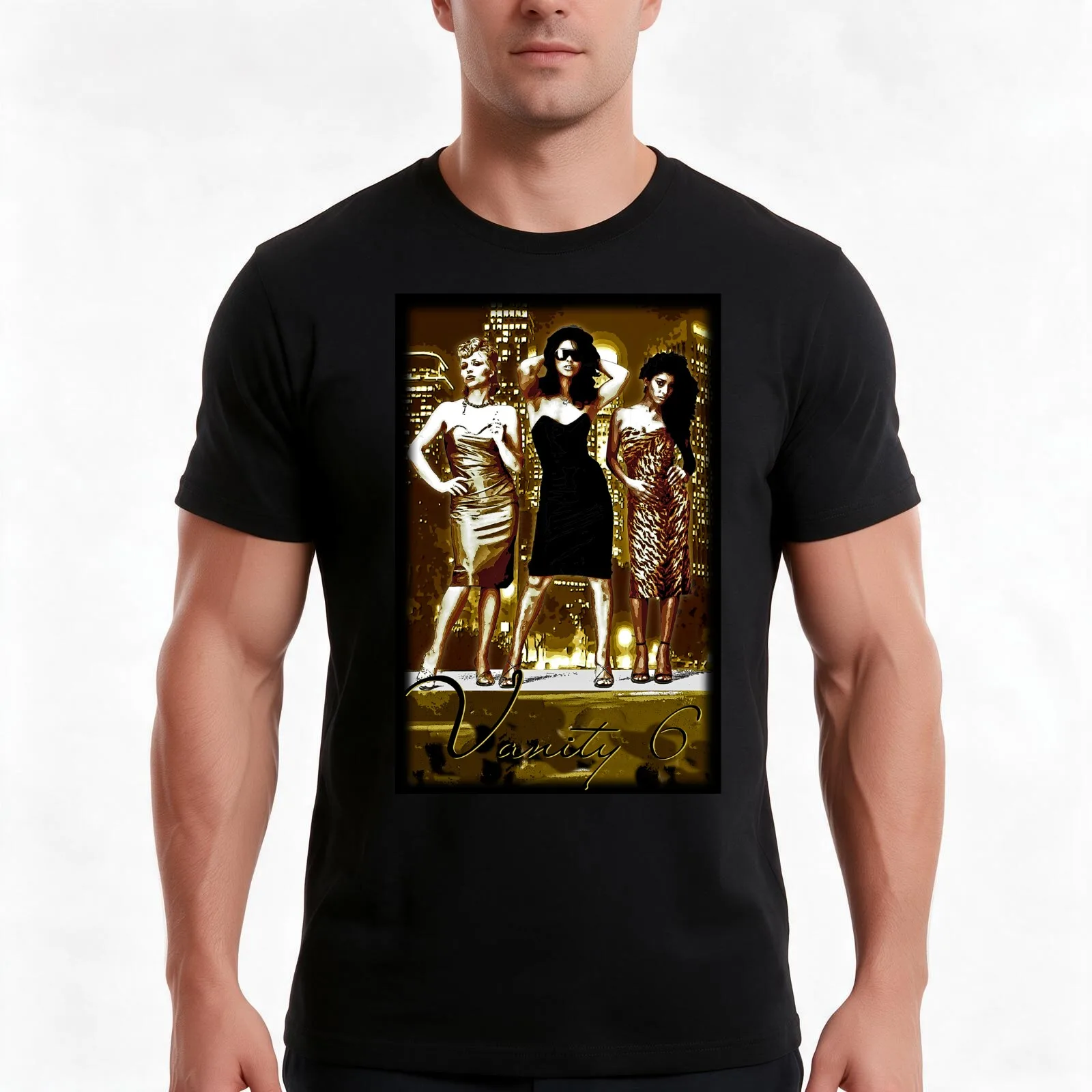 Vanity 6 Poster T-Shirt, Summer Casual Cotton Tee, Oversized Streetwear Tops, Vintage Graphic Print, Loose Fit Short Sleeve